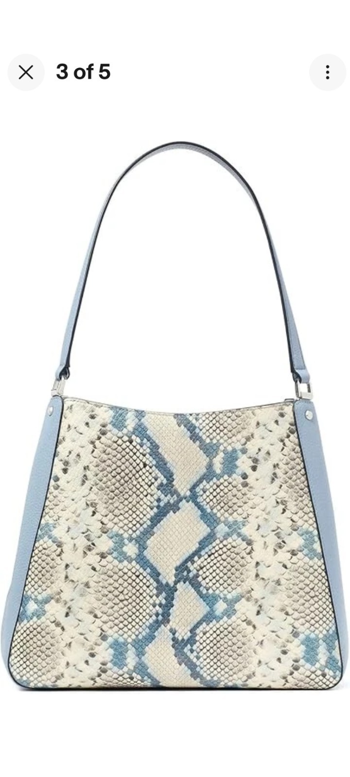 NWT KATE SPADE LEILA SNAKE EMBOSSED MEDIUM TRIPLE COMPARTMENT SHOULDER BAG
