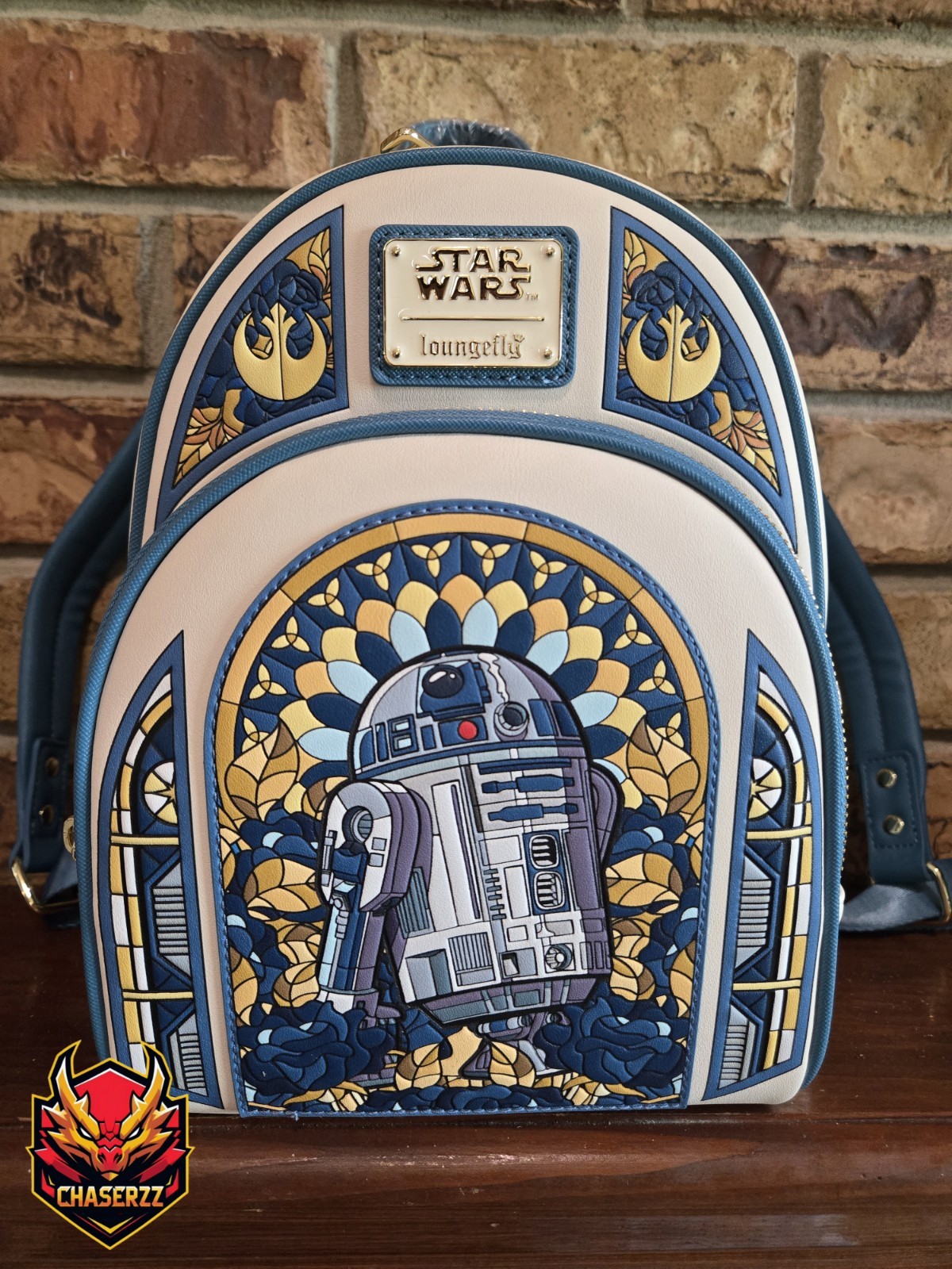Loungefly Star Wars R2-D2 Stained Glass Portrait Mini Backpack NWT
