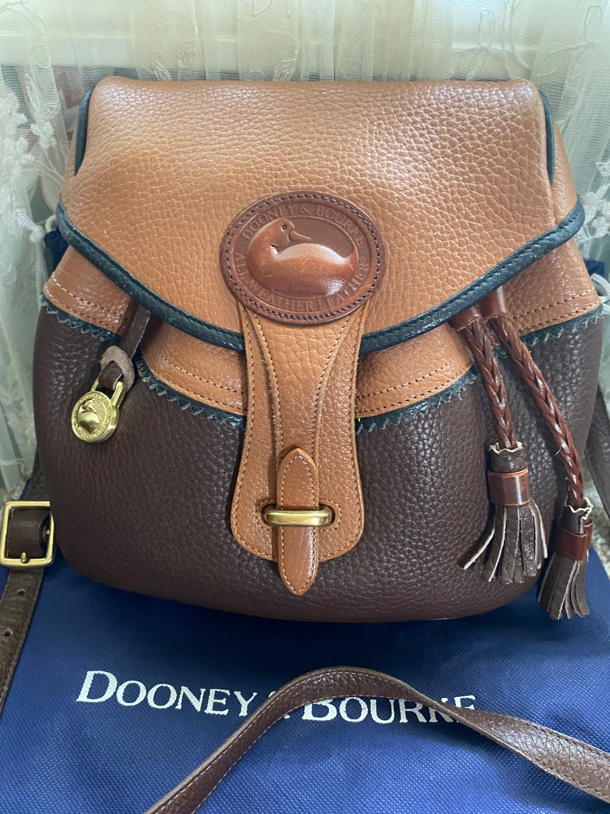 Dooney & Bourke Vintage Teton Leather Tricolor Bag
