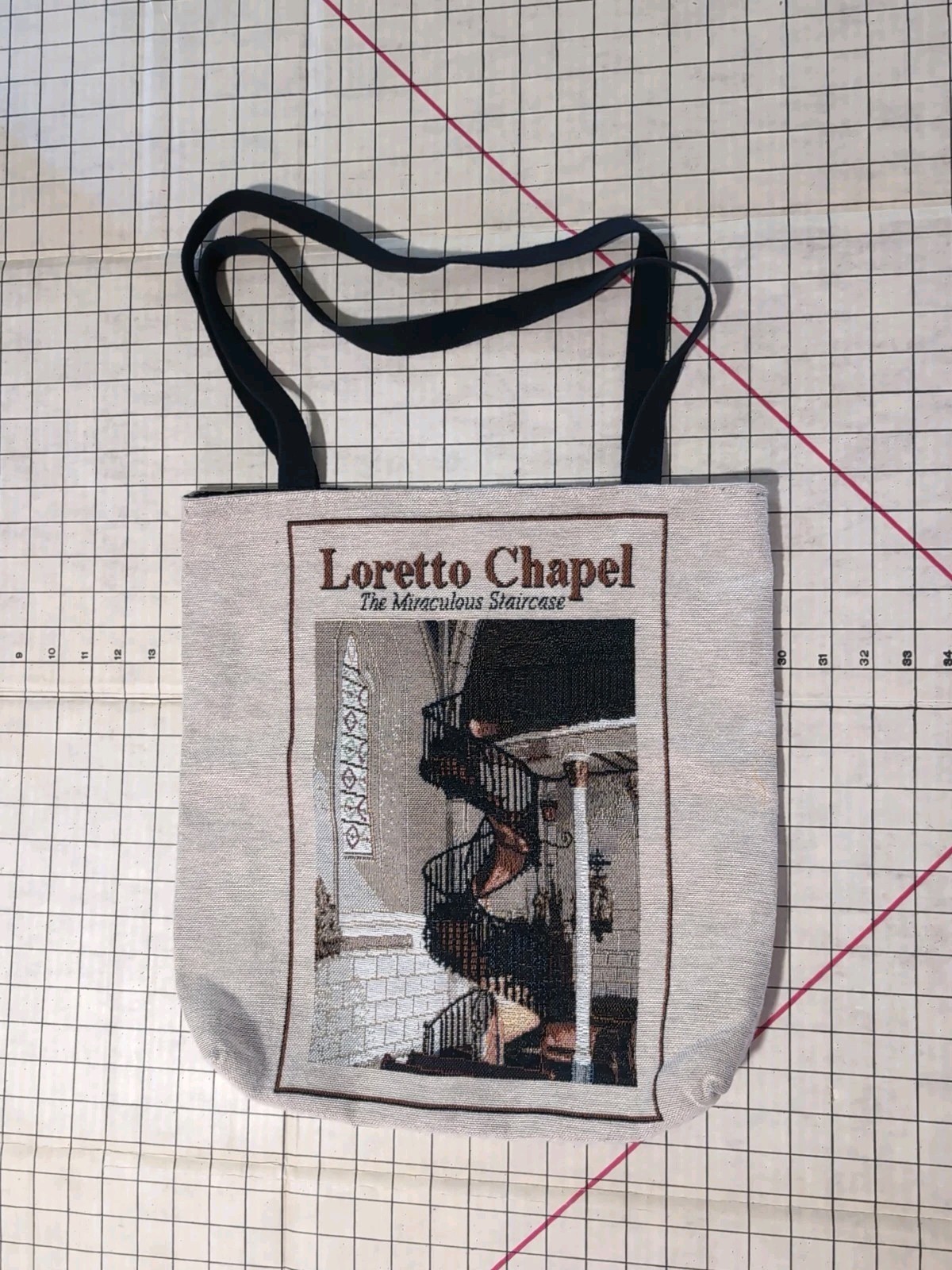 Loretto Chapel Canvas Tote Bag for Books Miraculous Staircase 16″x16″x2″