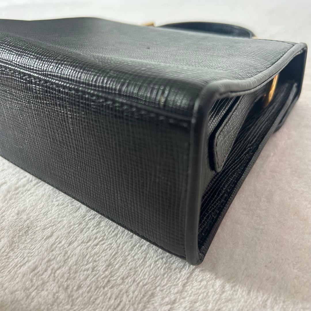 Courreges 2-way handbag Black 8.6 inches