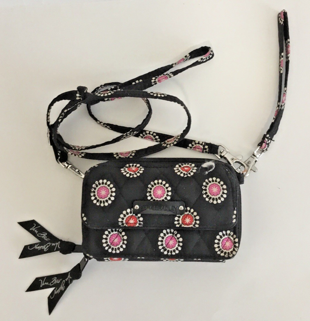 VERA BRADLEY -RFID All in One Crossbody Wallet / Wristlet in Parisian Pom Poms