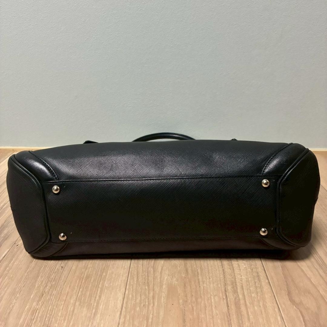 Authentic Ferragamo Gancini Leather Handbag 34cm Black Authentic Vintage