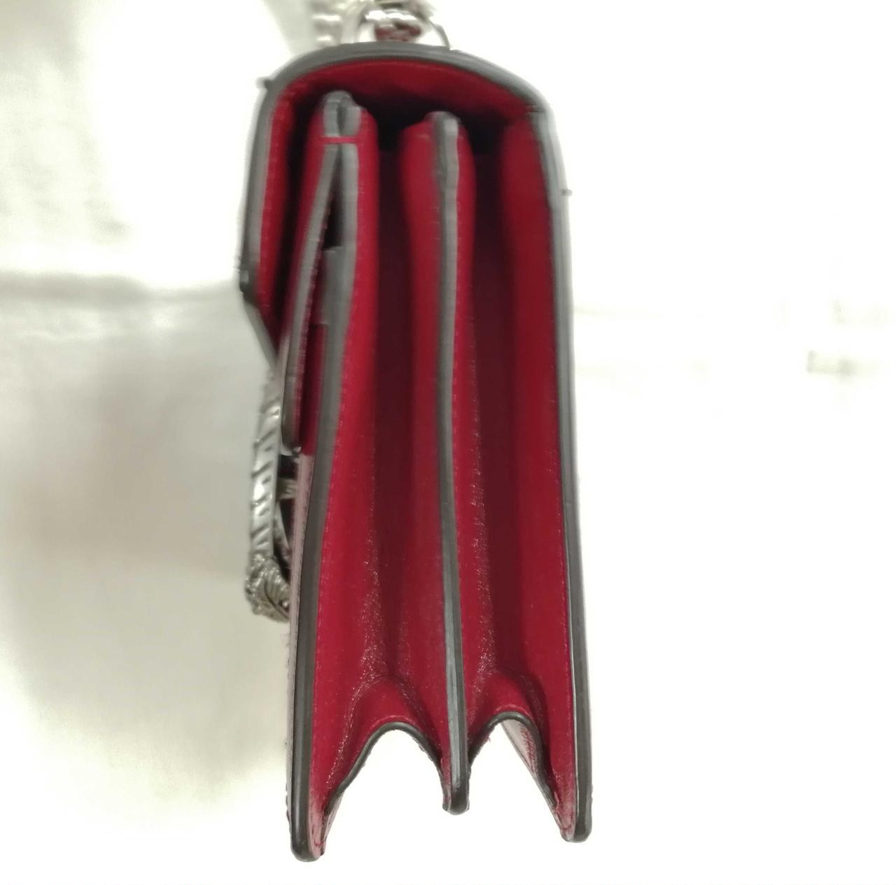 GUCCI Dionysus Chain Shoulder Bag Black Red Size Width 10.6 in Women 99