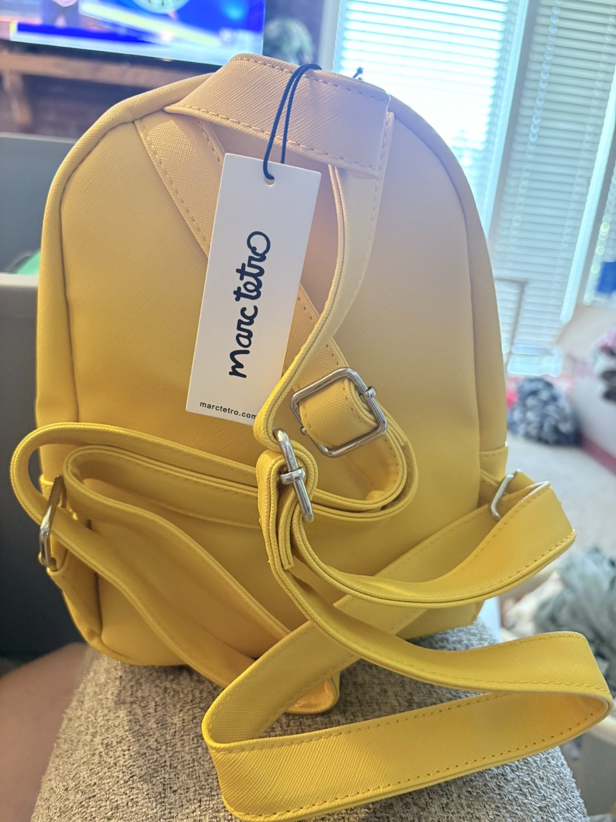 Marc Tetro Dachshund Themed Yellow Small Backpack