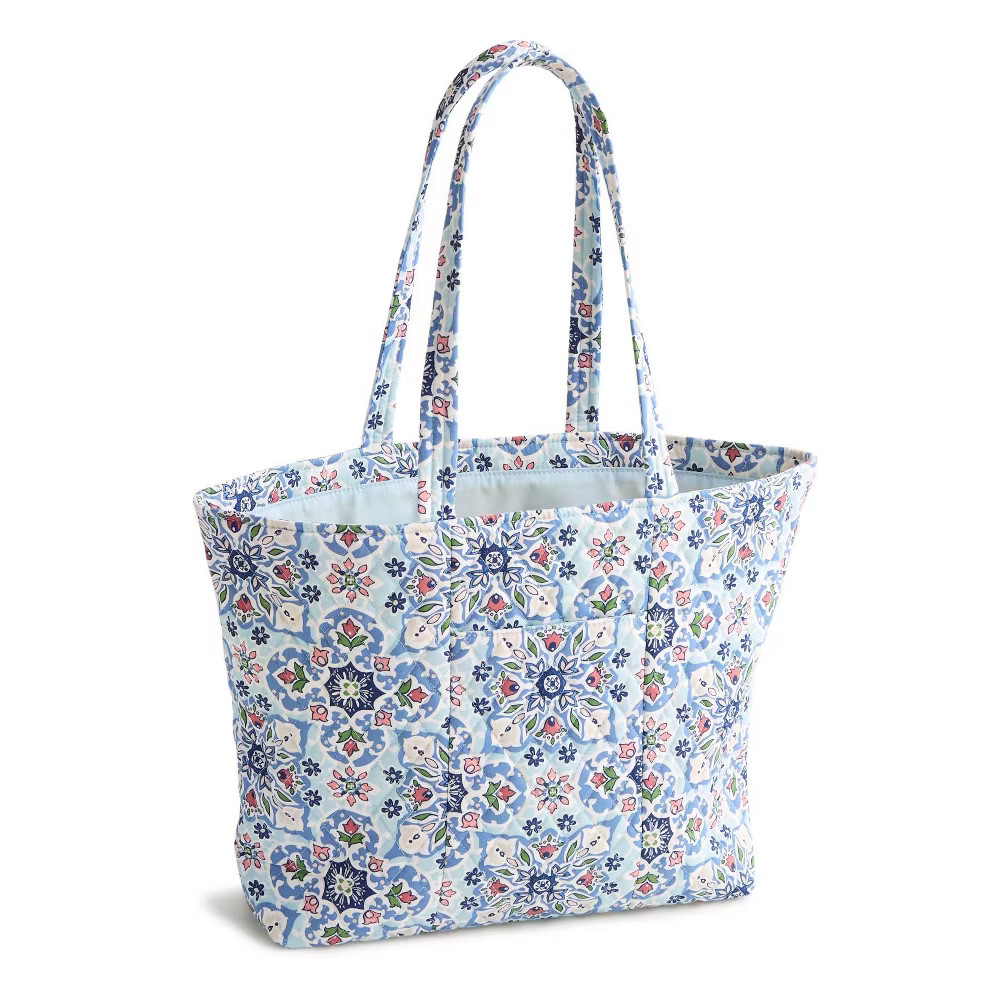 Vera Bradley Lisbon Sky Medallion East West Tote Bag – Light Blue
