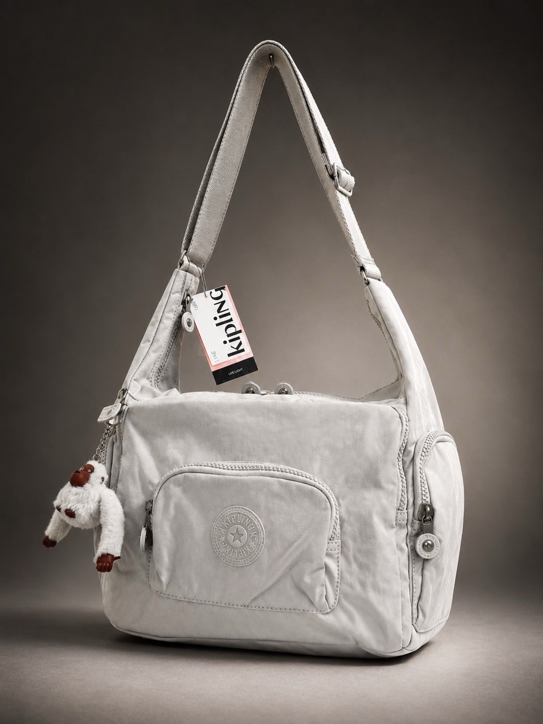 Kipling KIA3Y1 0DH Crossbody Bag Light Gray Tonal NWT NEW