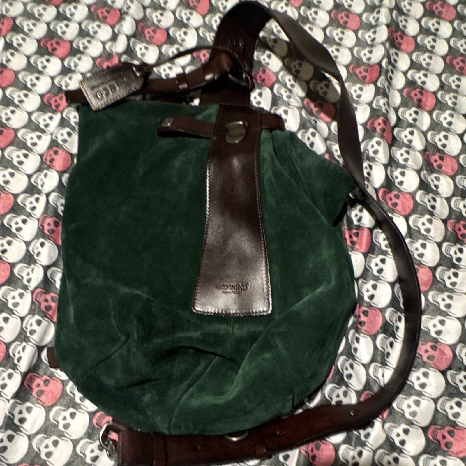 Green Suede Over The Shoulder Bag