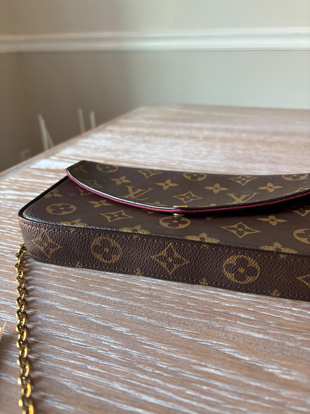 Louis Vuitton Monogram Pochette Felicie Small Chain Crossbody Snap w/ COA