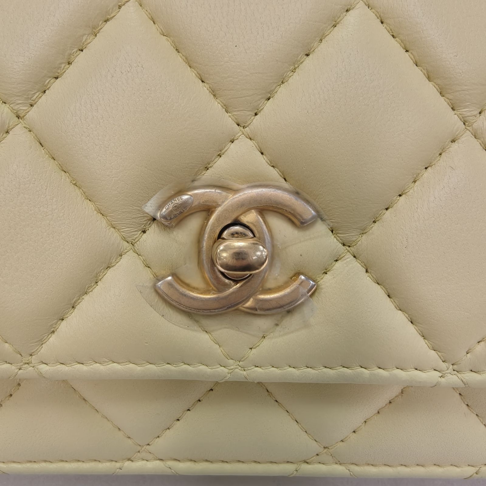 CHANEL CF WOC 19cm Yellow Lambskin Crossbody Bag