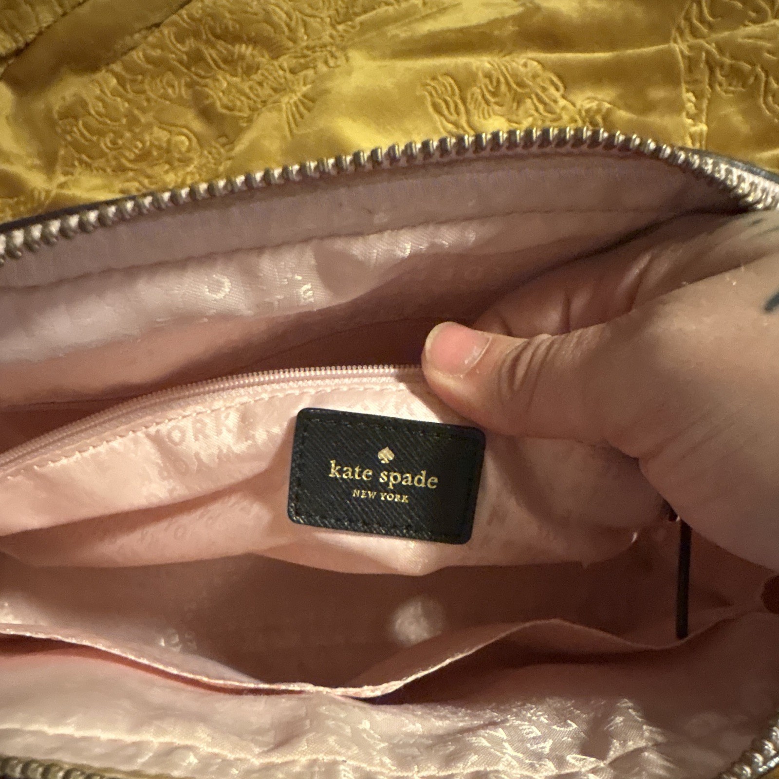Kate Spade New York Plaid Zip Satchel Top Handle Bag w/ Detachable Strap