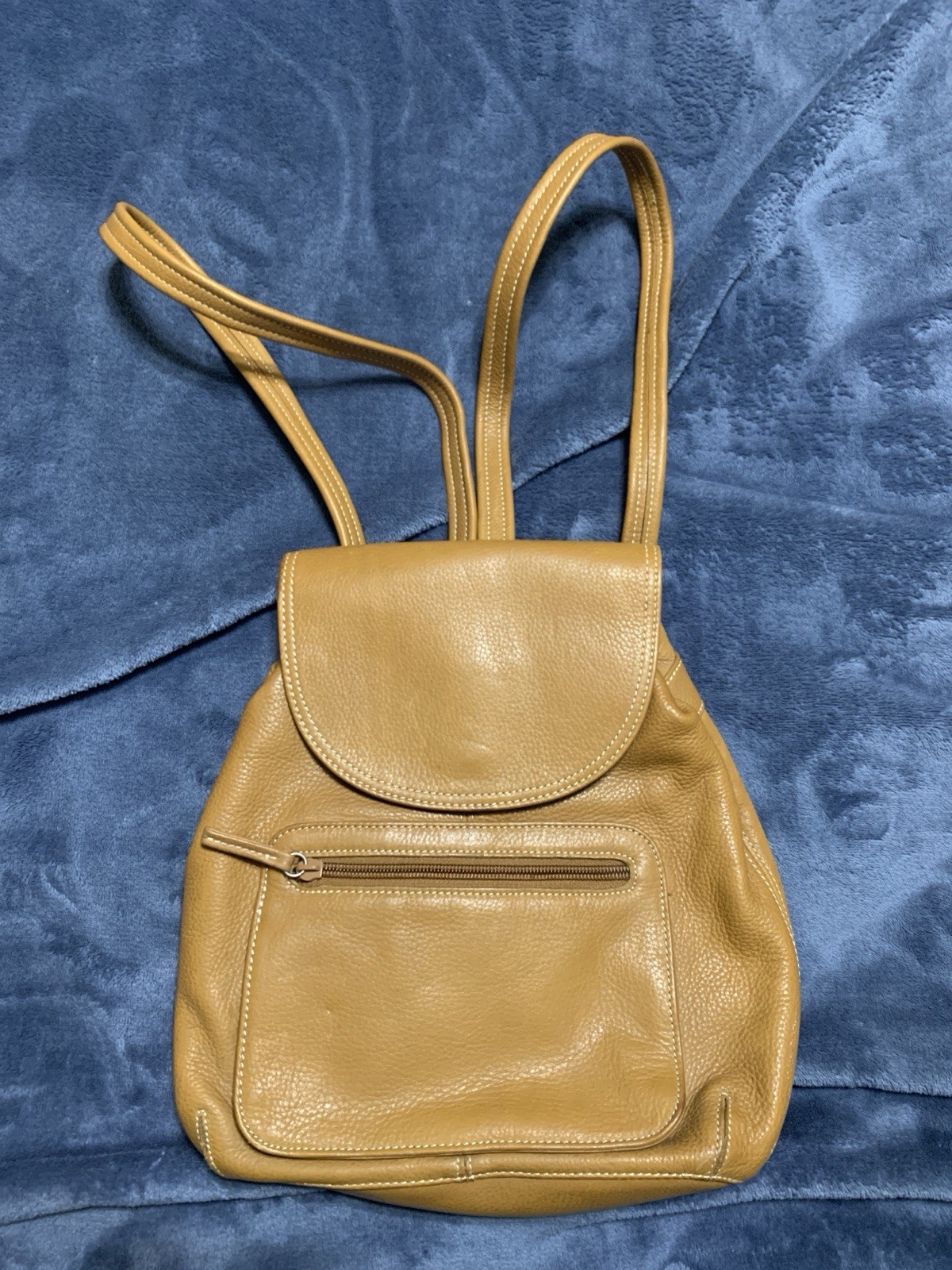 Vintage TIGNANELLO Pebbled Genuine Leather Mini Backpack – Caramel Tan EUC
