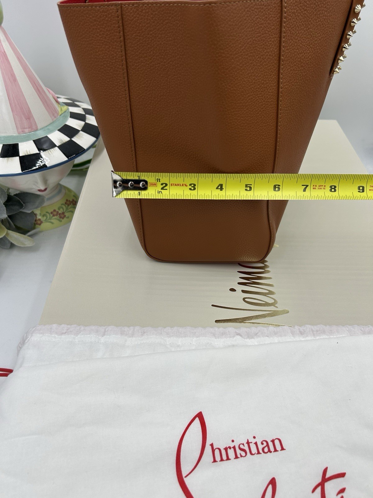 Women’s Christian Louboutin Cabata Tote Bag In Cuoio Brown Grain Calf Leather