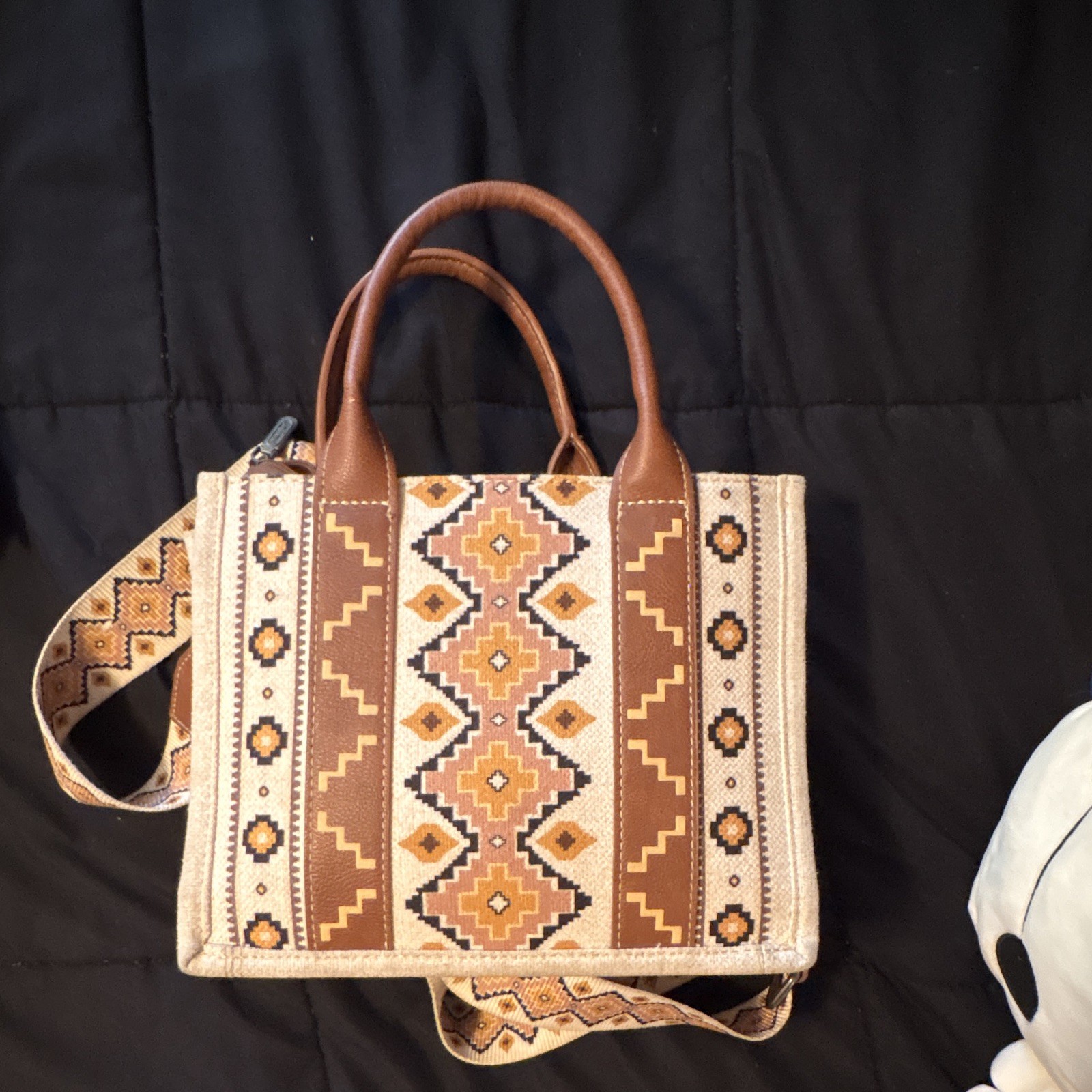 Wrangler Aztec Western Geometric Satchel Tote Detachable Crossbody Strap