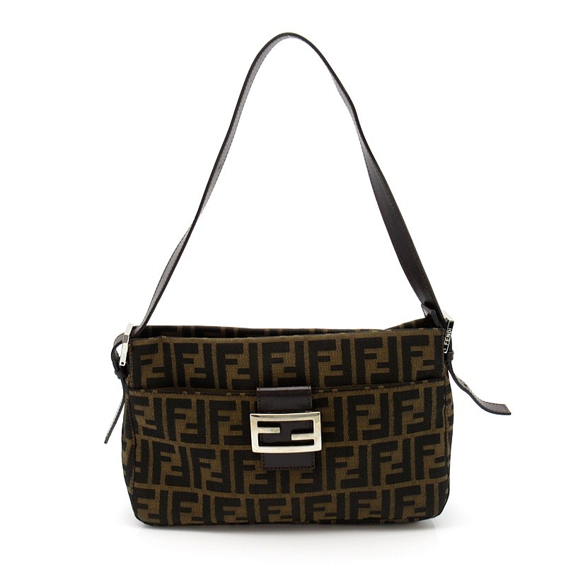 FENDI Zucca One Shoulder Bag 26566 Canvas / leather Shoulder Bag Brown USED