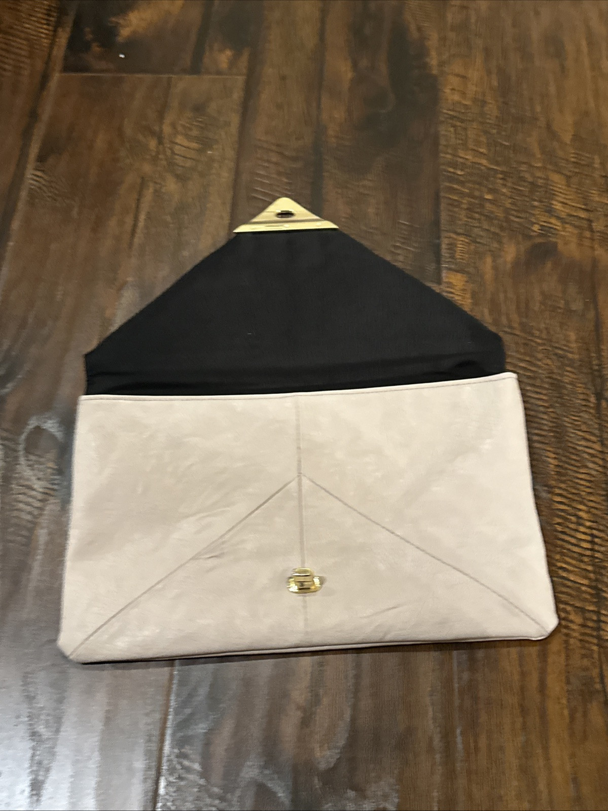 ASOS Design Black & Tan Faux Leather Art Deco Clutch Bag