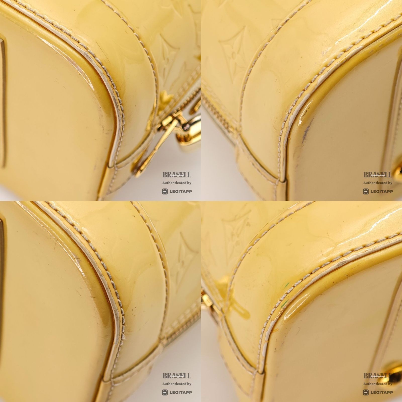 LOUIS VUITTON Vernis Alma PM M90101 Hand Bag Yellow Patent【ImportFeeFREE】