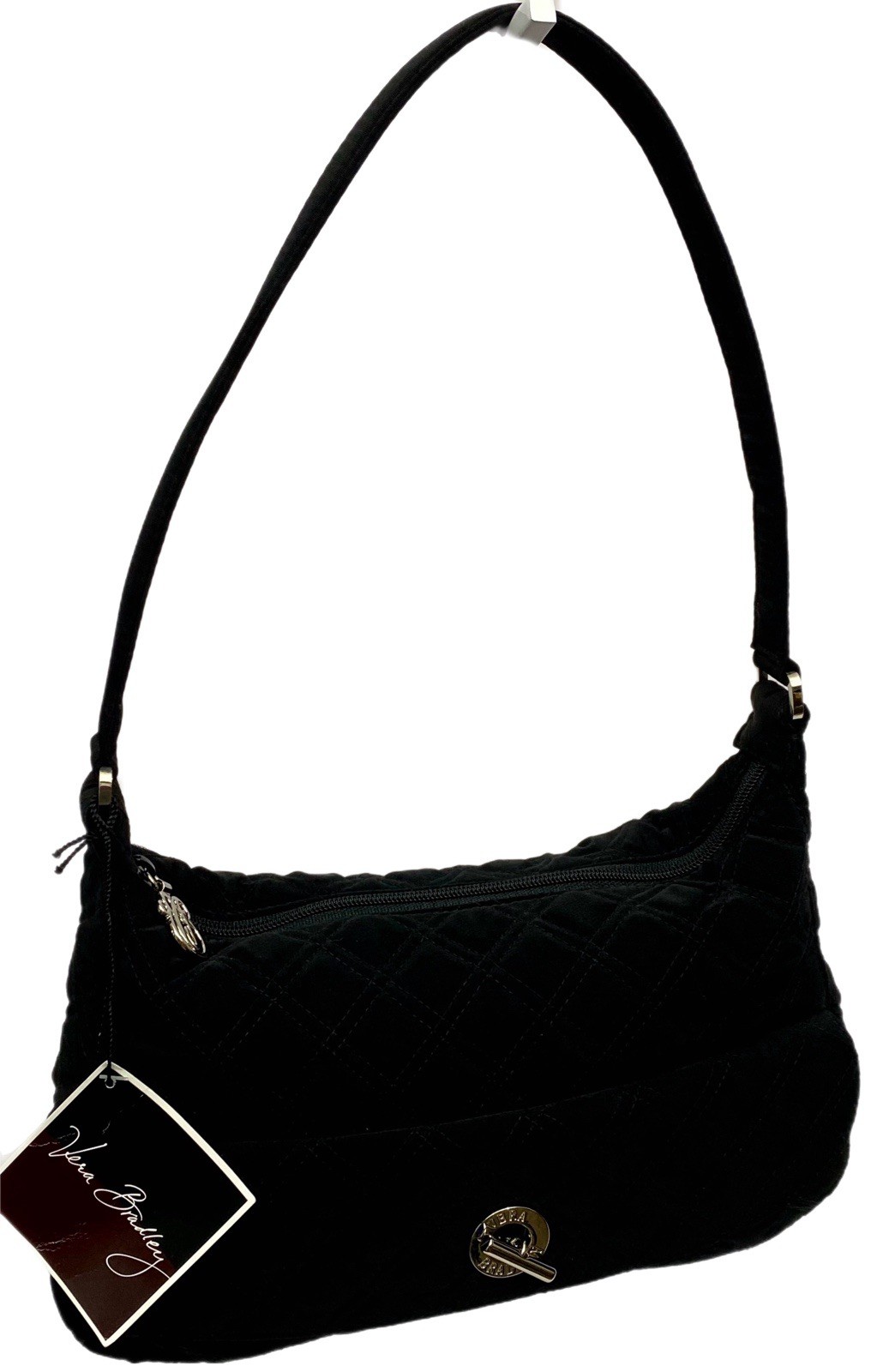 Vera Bradley Vera Vera Classic Black Microfiber Medium Toggle Shoulder Bag
