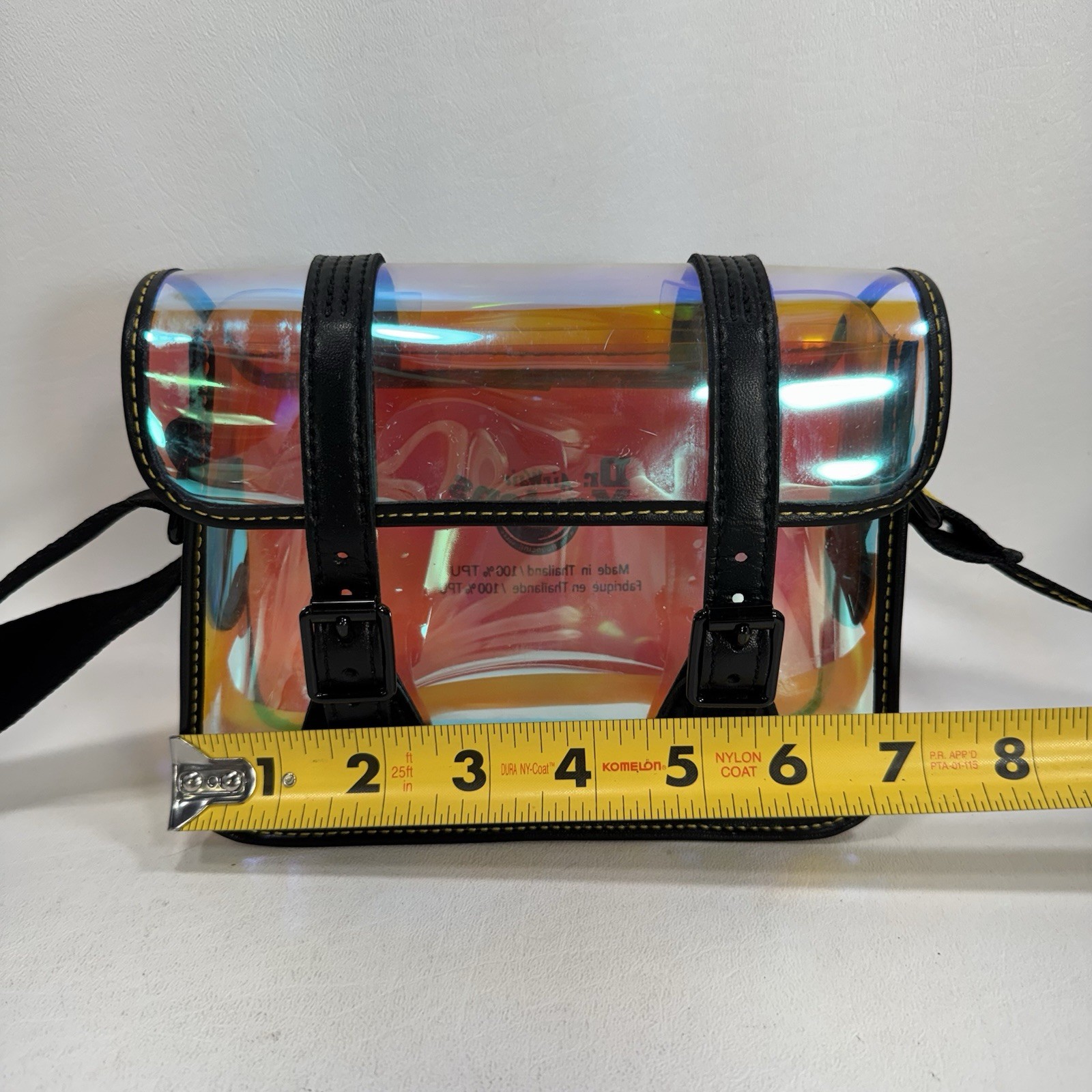 Dr. Martens 7 Inch Mini Transparent Iridescent TPU Satchel Crossbody Bag
