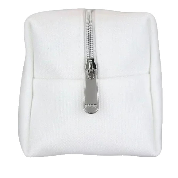 Christian Miss Dior White Vanity Clutch Makeup Pouch Cosmetic Zip Bag NEW Gift