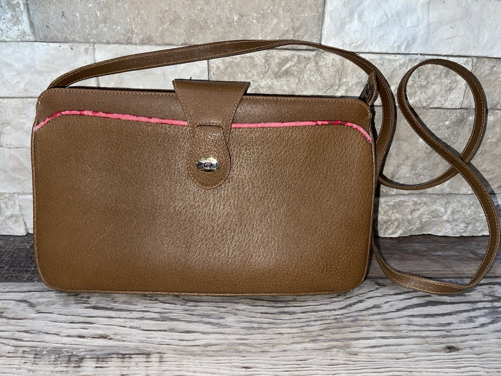 Vintage GUCCI Accessory Collection Shoulder Bag Brown Leather RARE Made In Italy