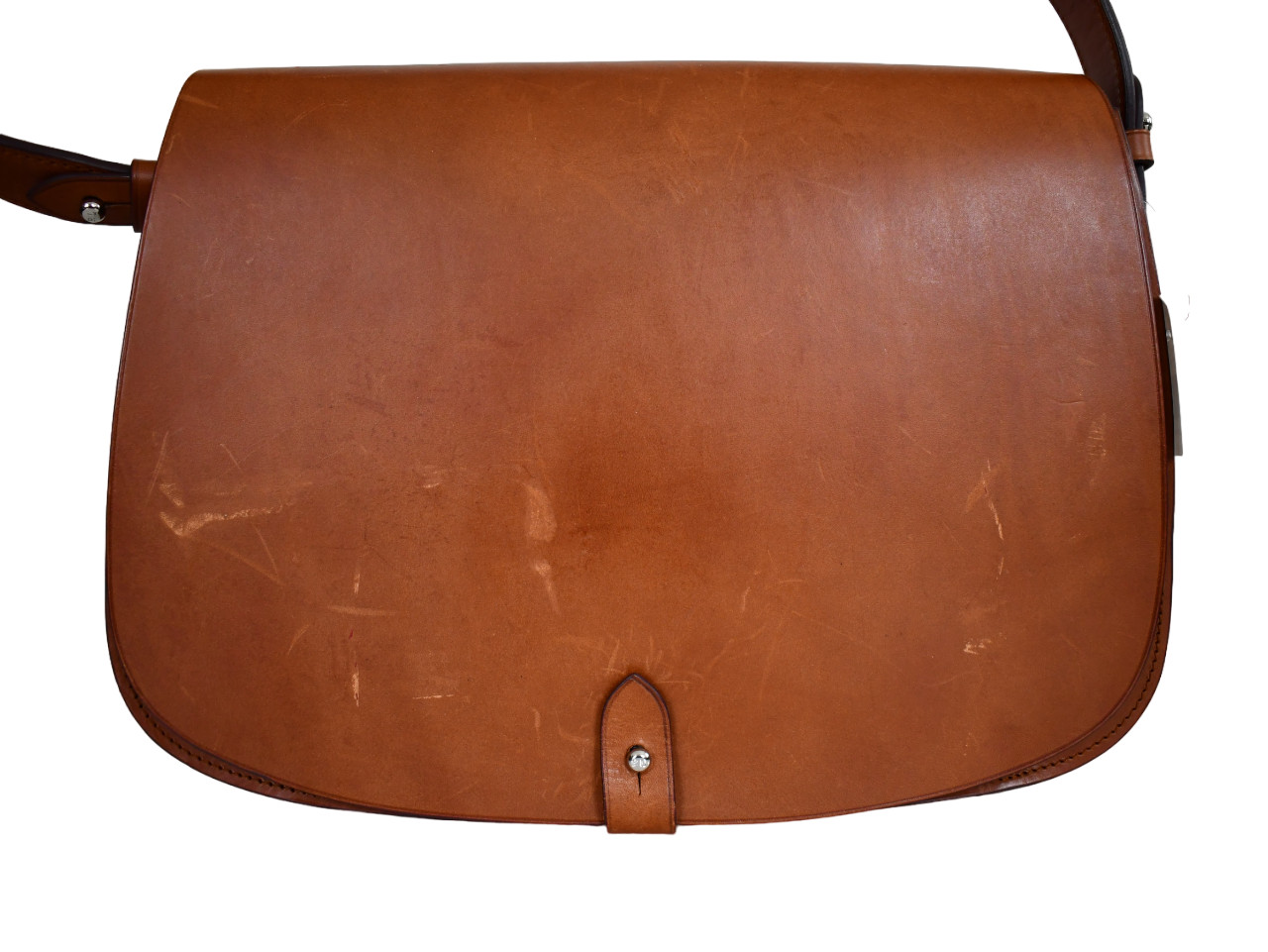 RALPH LAUREN COLLECTION Brown STIRRUP EQUESTRIAN VACHETTA SADDLE Shoulder BAG