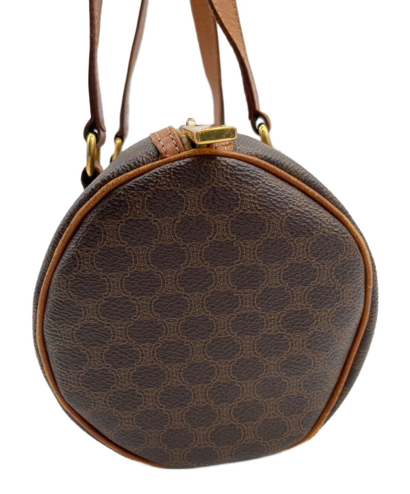 Celine Monogram Leather Handbag Shoulder Bag Gold Hardware Italy Mini bostonBag