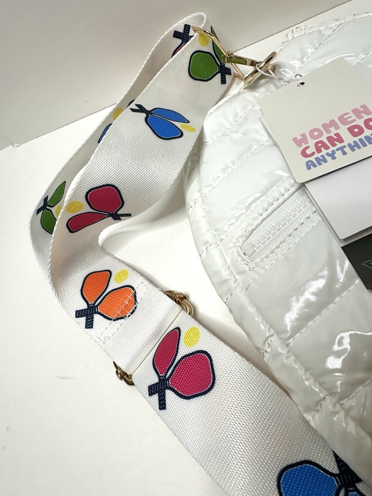 Womens Ah Dorned Shoulder Crossbody Bag Purse Tennis Racquet Puff Purse NEW