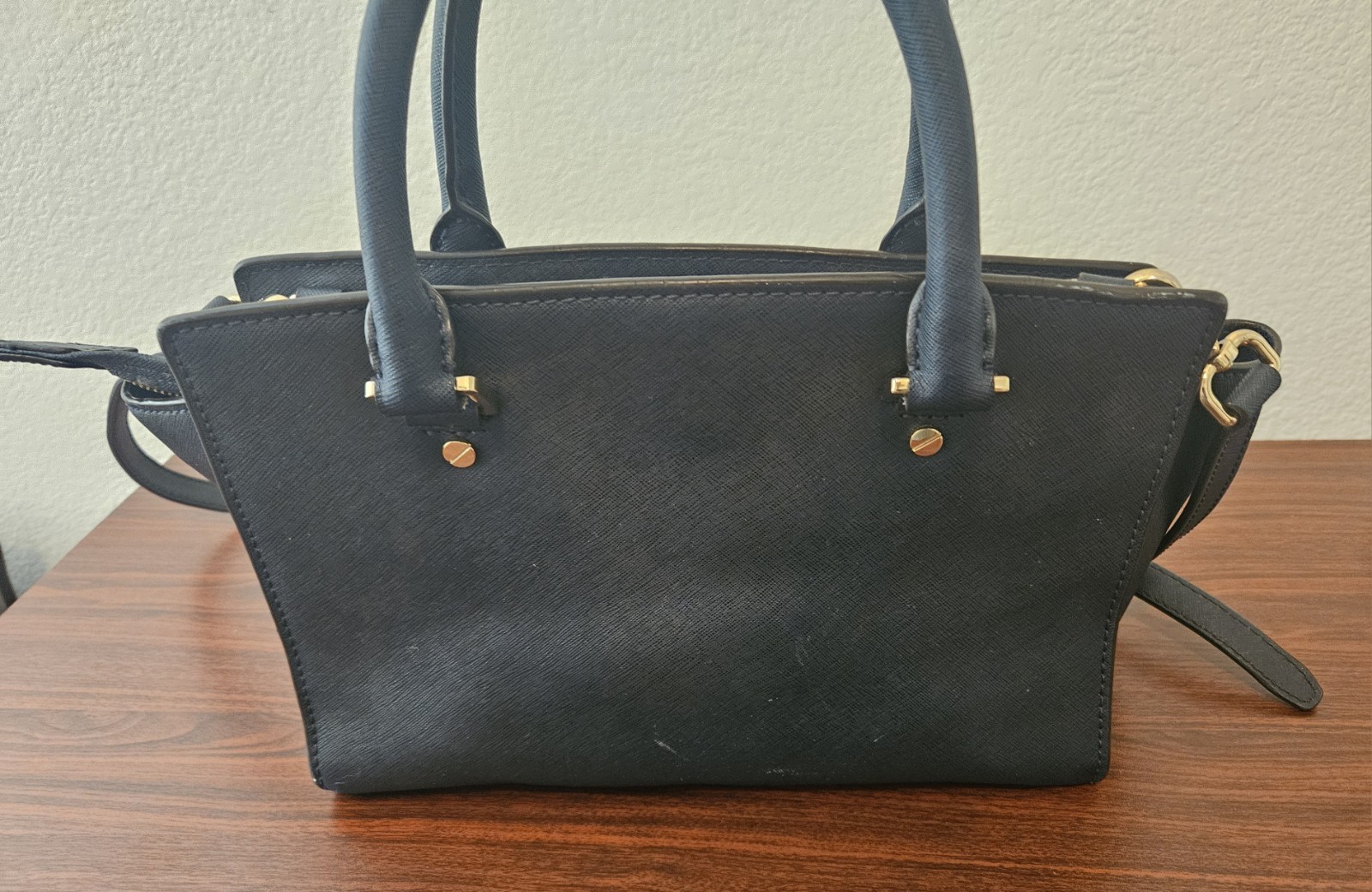 Michael Kors Medium Navy Blue Selma Leather Satchel Bag