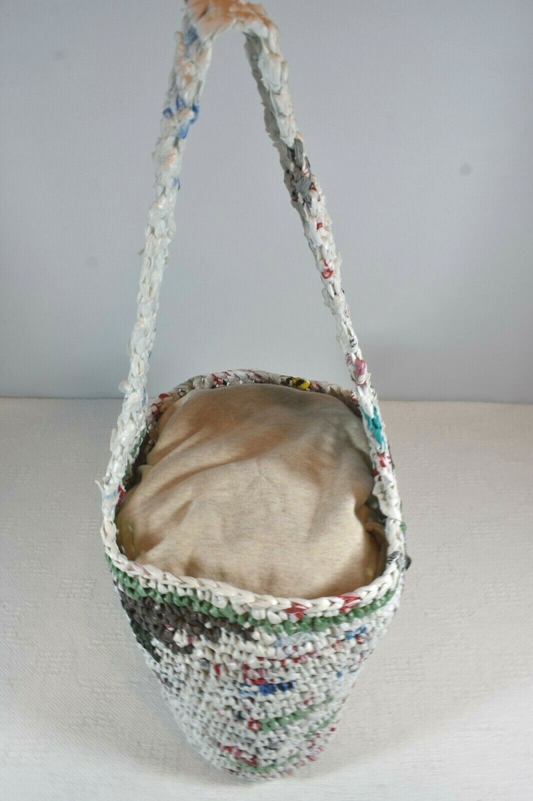 Handmade Unique Recycled Plastic Shopping Bags Tote For Groceries, Pool, Hobbies