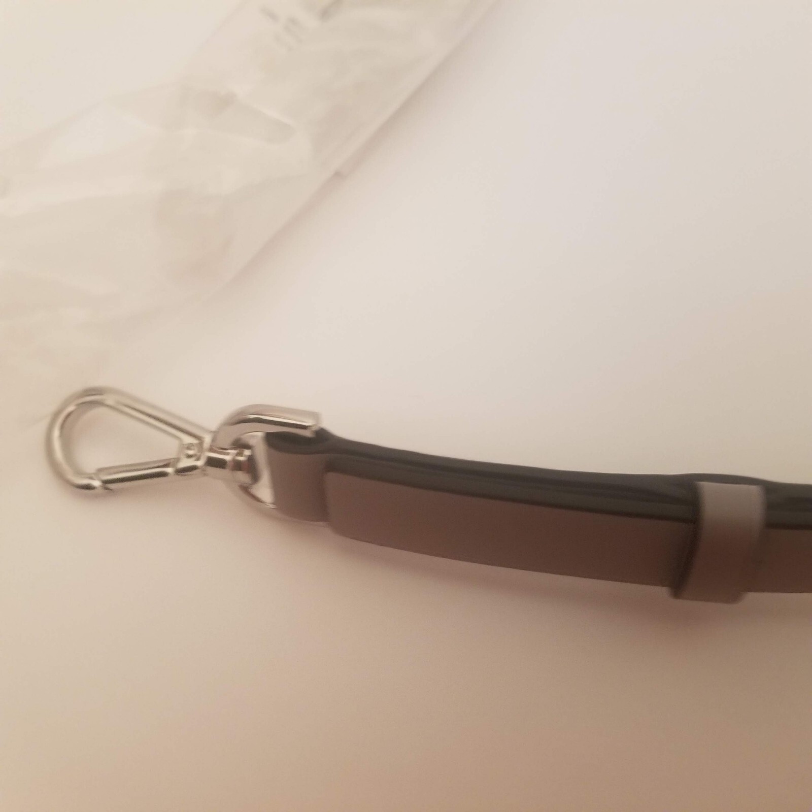 $98 Michael Kors Leather Pearl Gray Grommeted Replacement Purse Strap Guitar