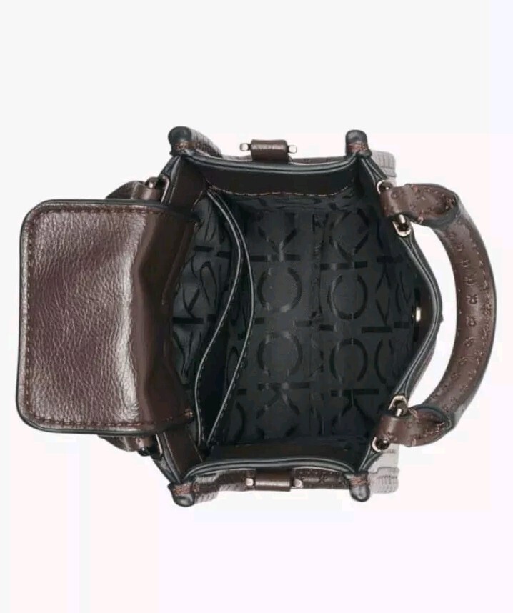 Calvin Klein Moon Crossbody Bag In Java/Brown, 7×5.25×2.5″, New