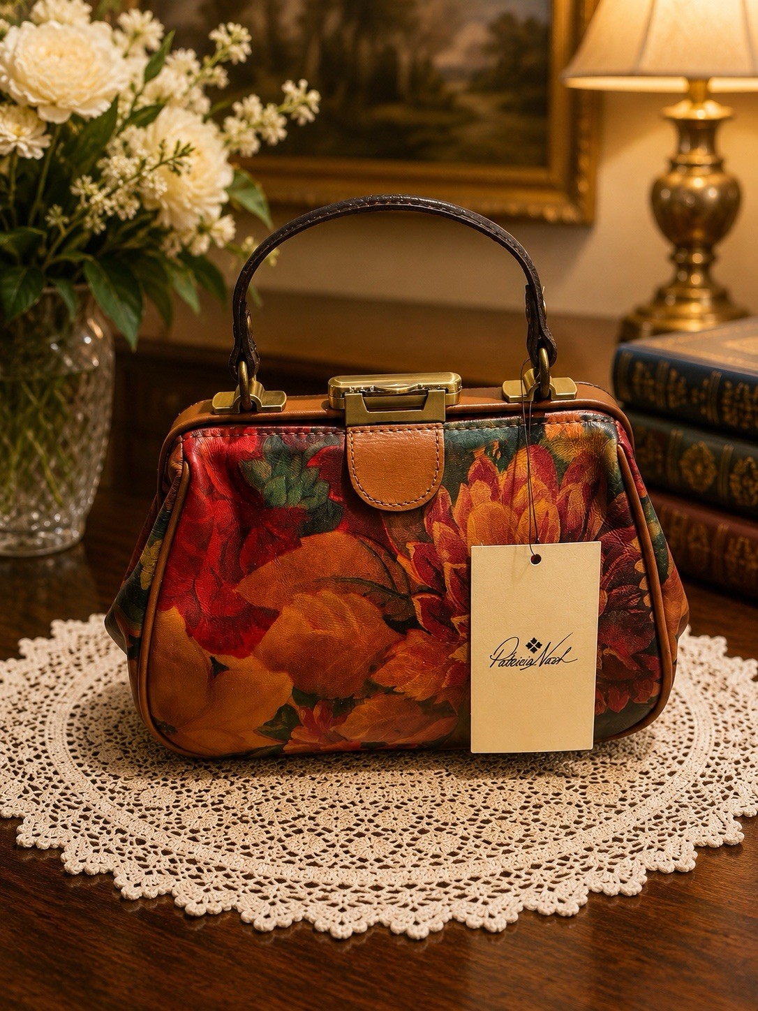Patricia Nash Gracchi Multicolor Satchel. NWT. Retail 279.00