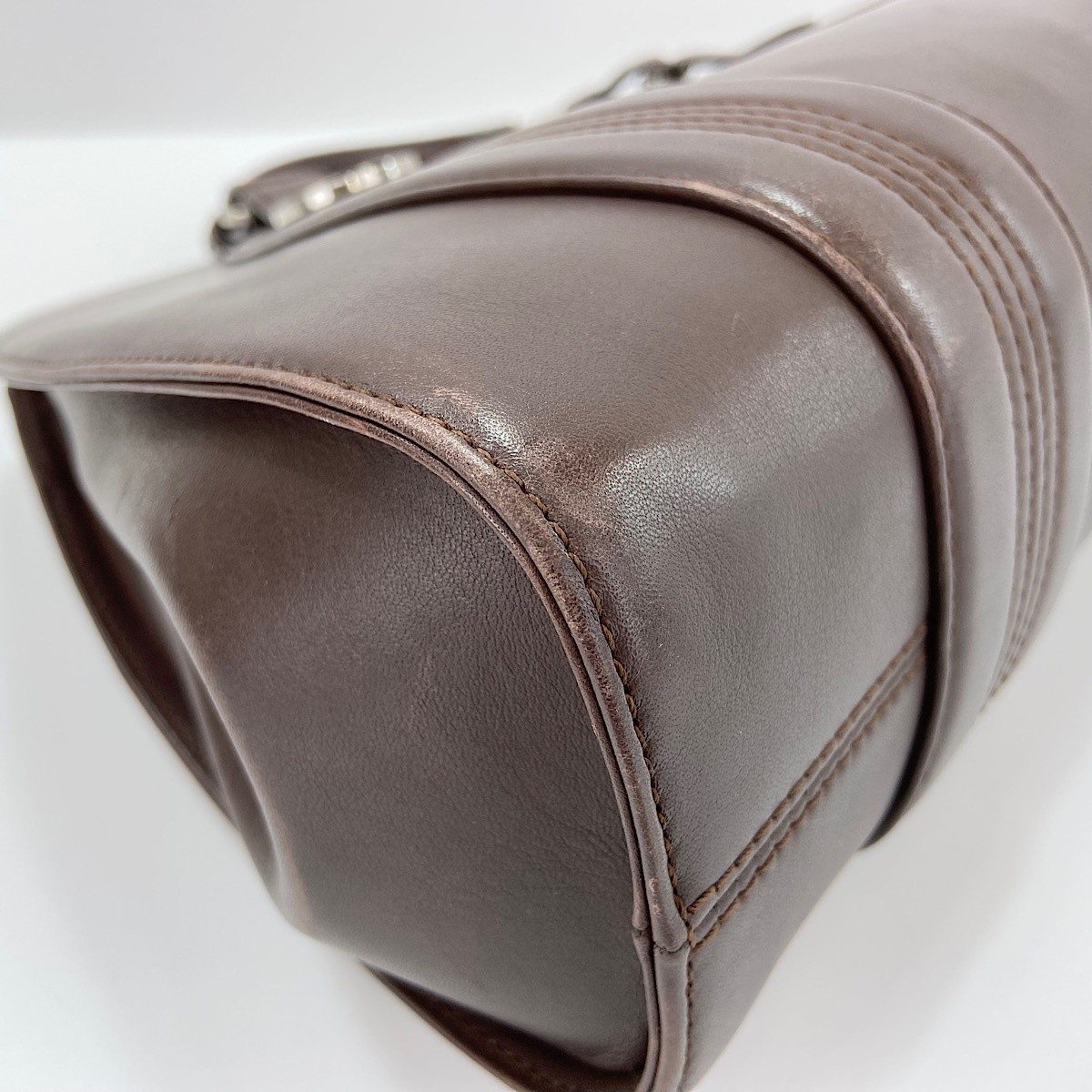 Authentic LOEWE Leather Camosio Handbag Brown WS30604