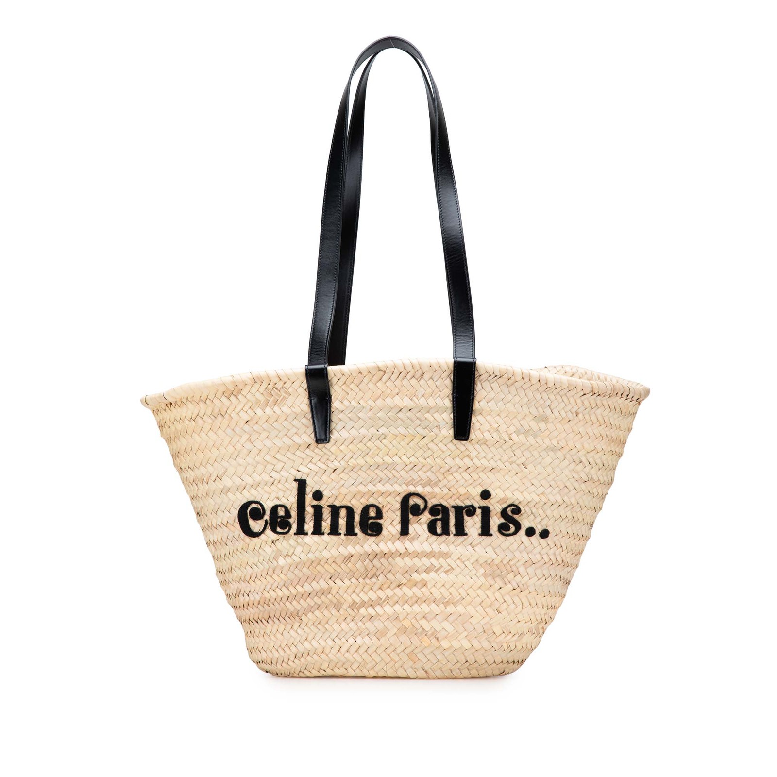 Celine Raffia Classic Panier Tote Pre-Loved Beige