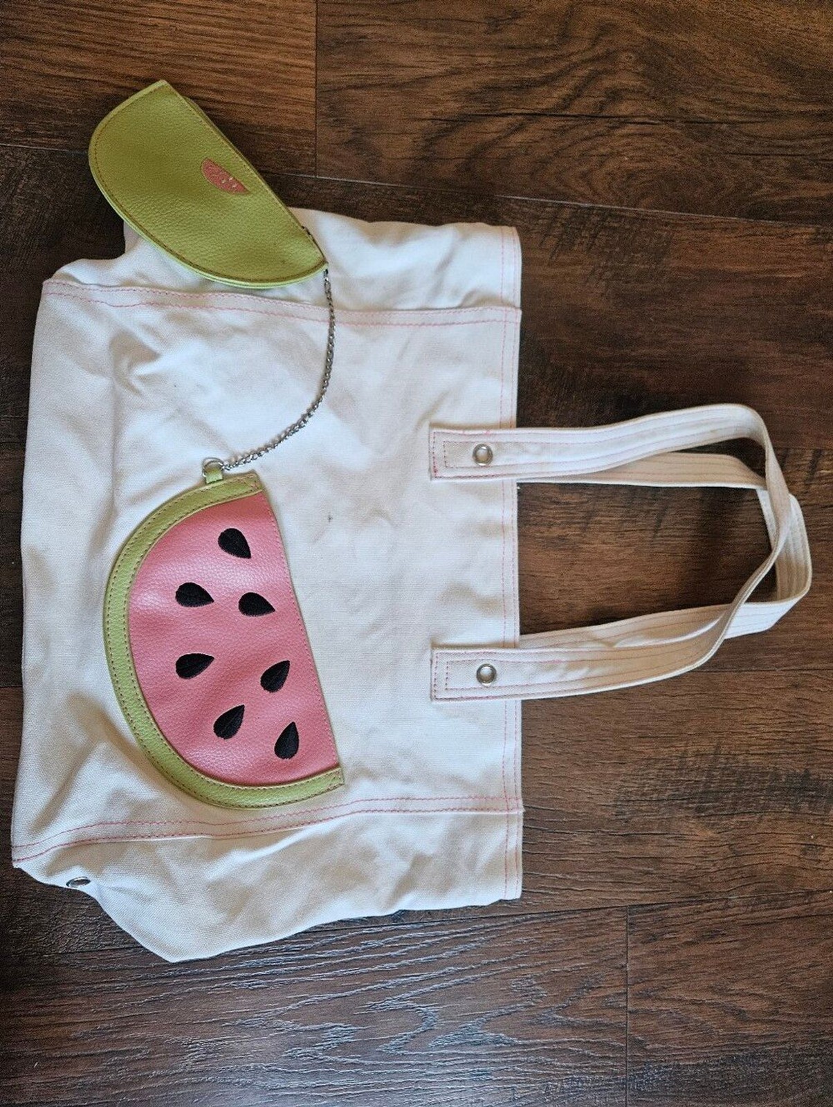 Frankie & Johnnie Tote Bag with Pink & Lime Watermelon Accent