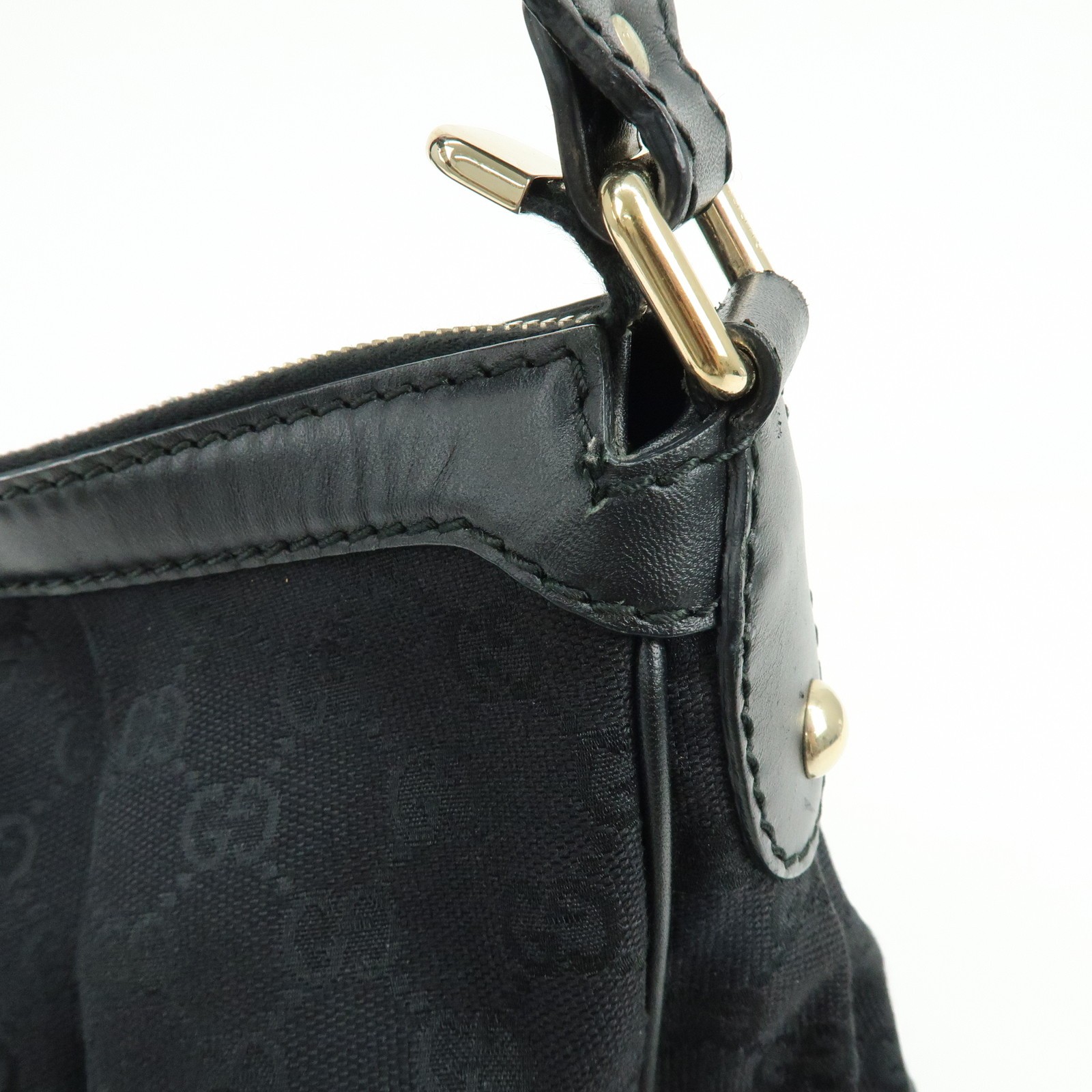 GUCCI Sukey GG Canvas Leather Shoulder Bag Black 232955 Authentic Used F/S
