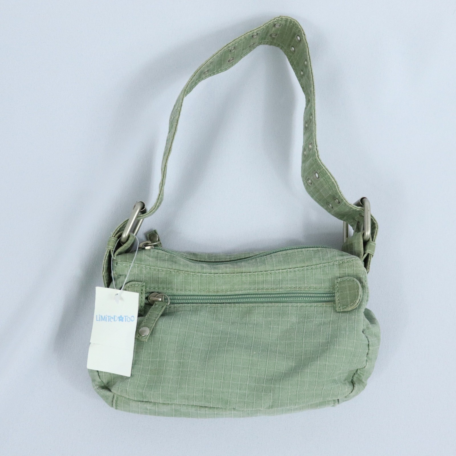 Limited Too Y2K Green Ripstop Shoulder Bag Purse Grommet Strap New with Tag