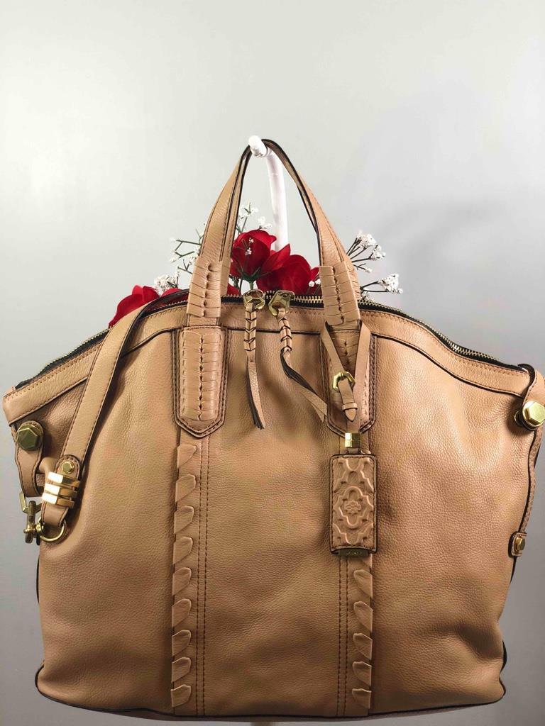 Liked New~orYANY “Cassie” Brown Pebbled Leather Extra Large Satchel Bag