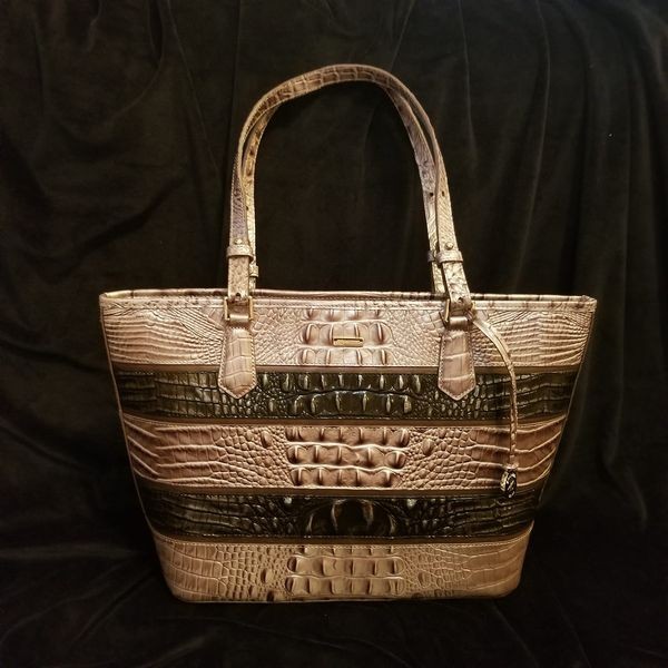 BRAHMIN Melbourne Collection Asher Medium Tote Bag in Chardonnay Seine