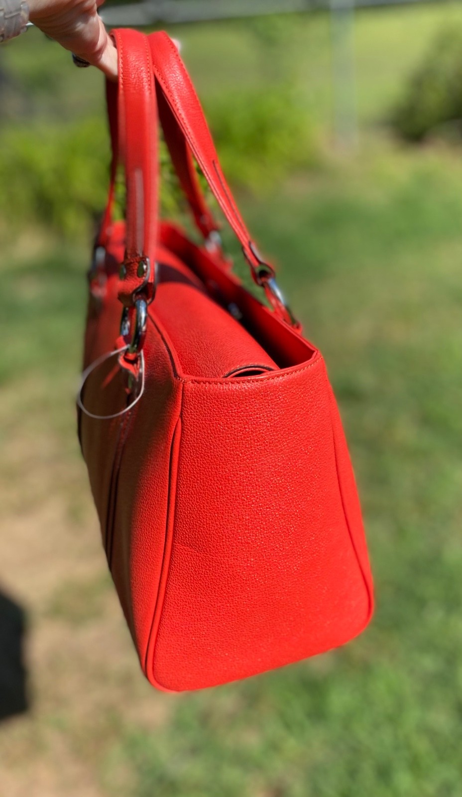 MCM Boston bags women Vibrant RED.Pre Owned Beautiful Classic MCM Bag Y2K style