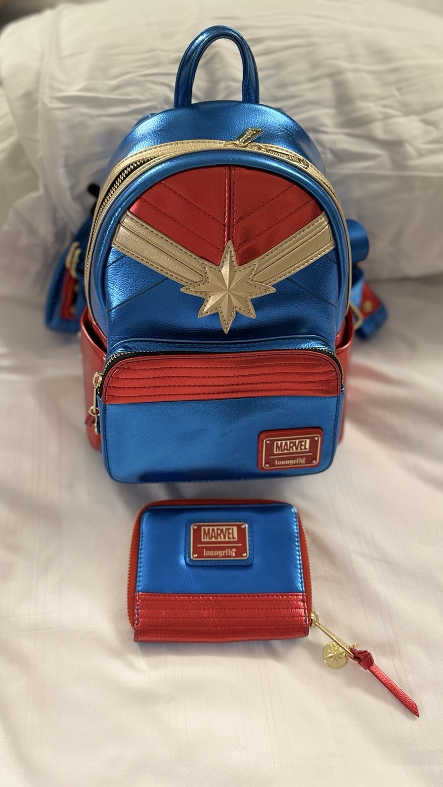 Disney Parks Marvel Loungefly Wonder woman Mini Backpack & Matching Wallet BNWOT
