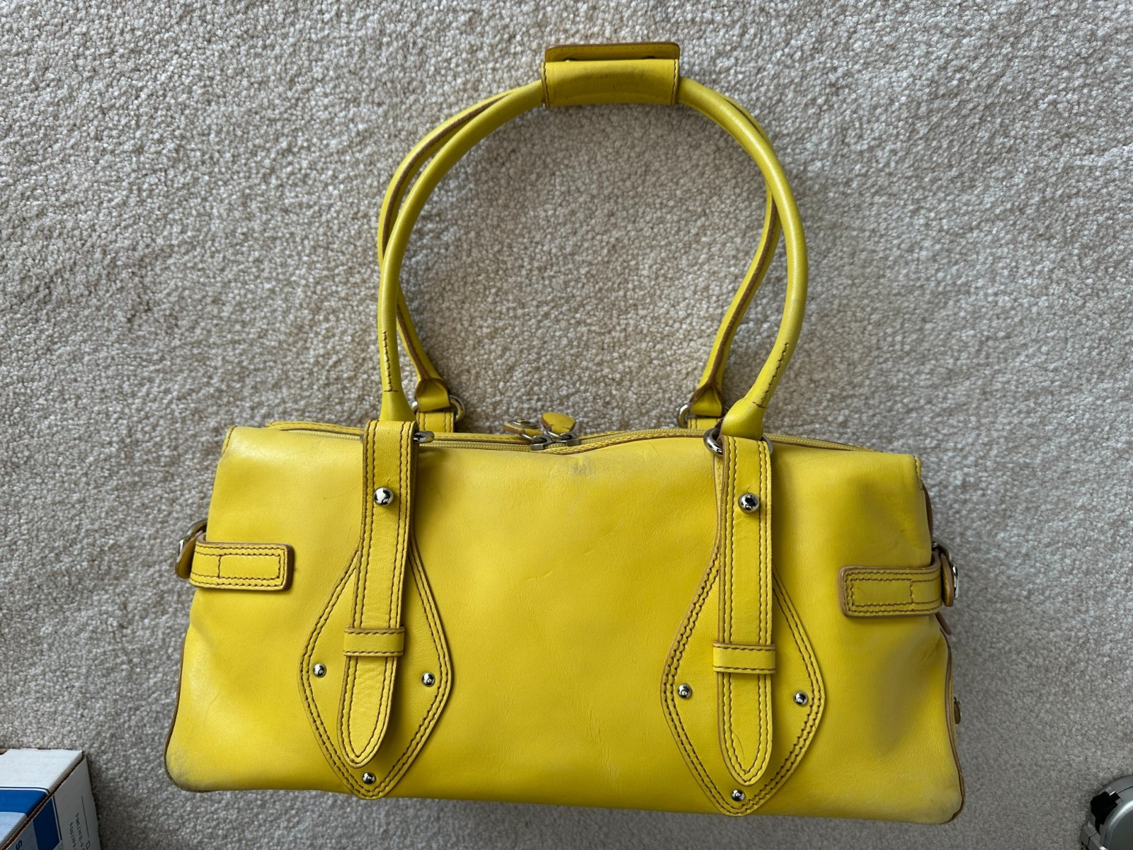 Cole Haan Yellow Leather saddle-style Purse HandBag