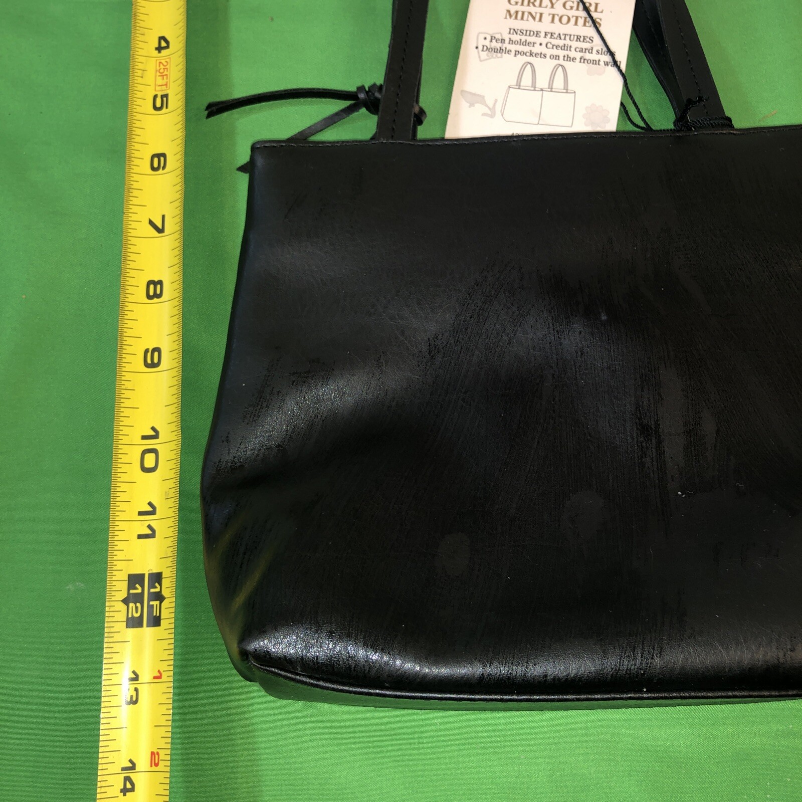 ROLF’s Genuine Leather Mini Tote Handbag Girly Satchel Adorned Purse Strap NWT