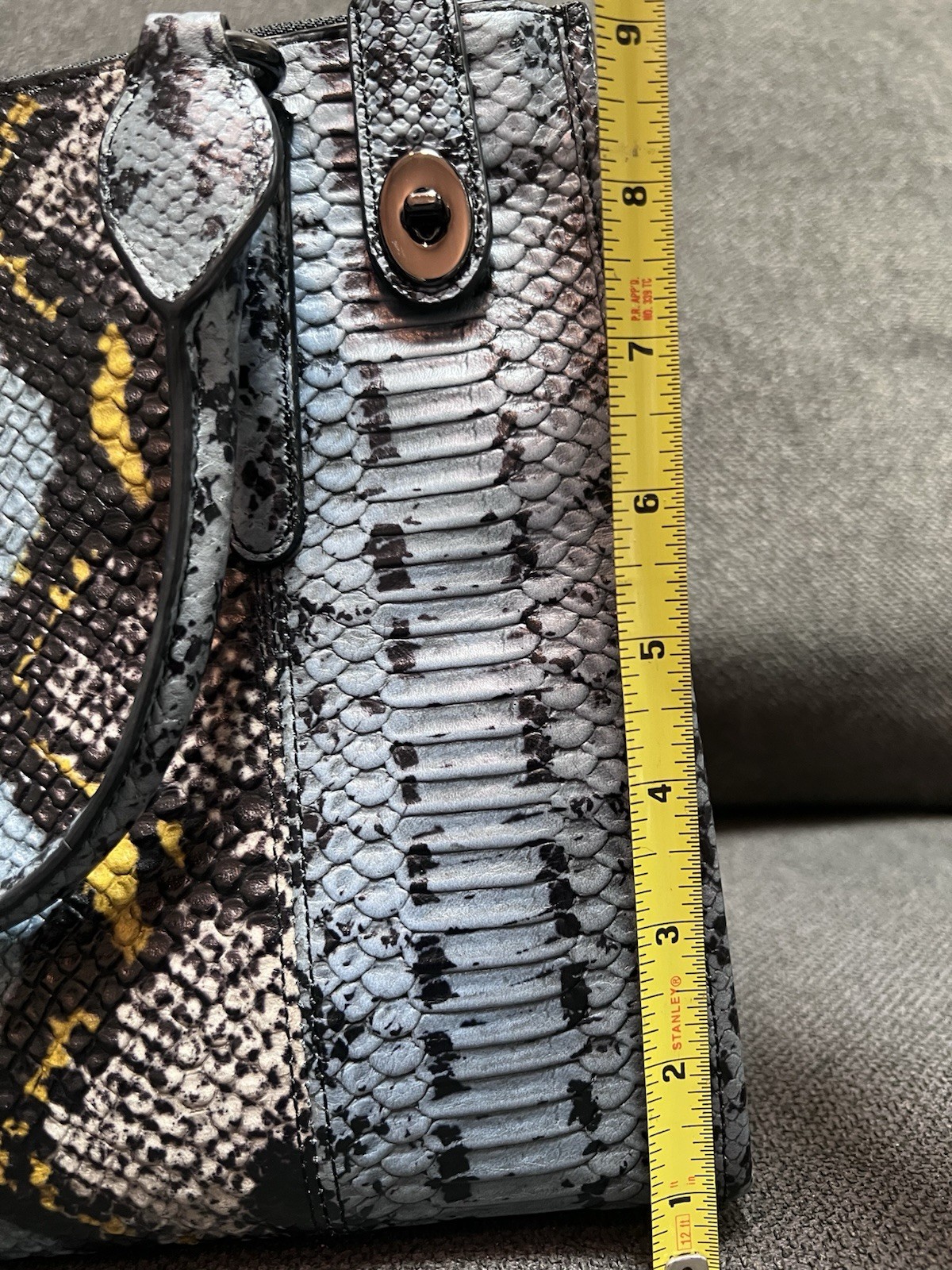 Authentic Coach Snake Print Satchel Top Handle Zip Bag w/ Shoulder Strap
