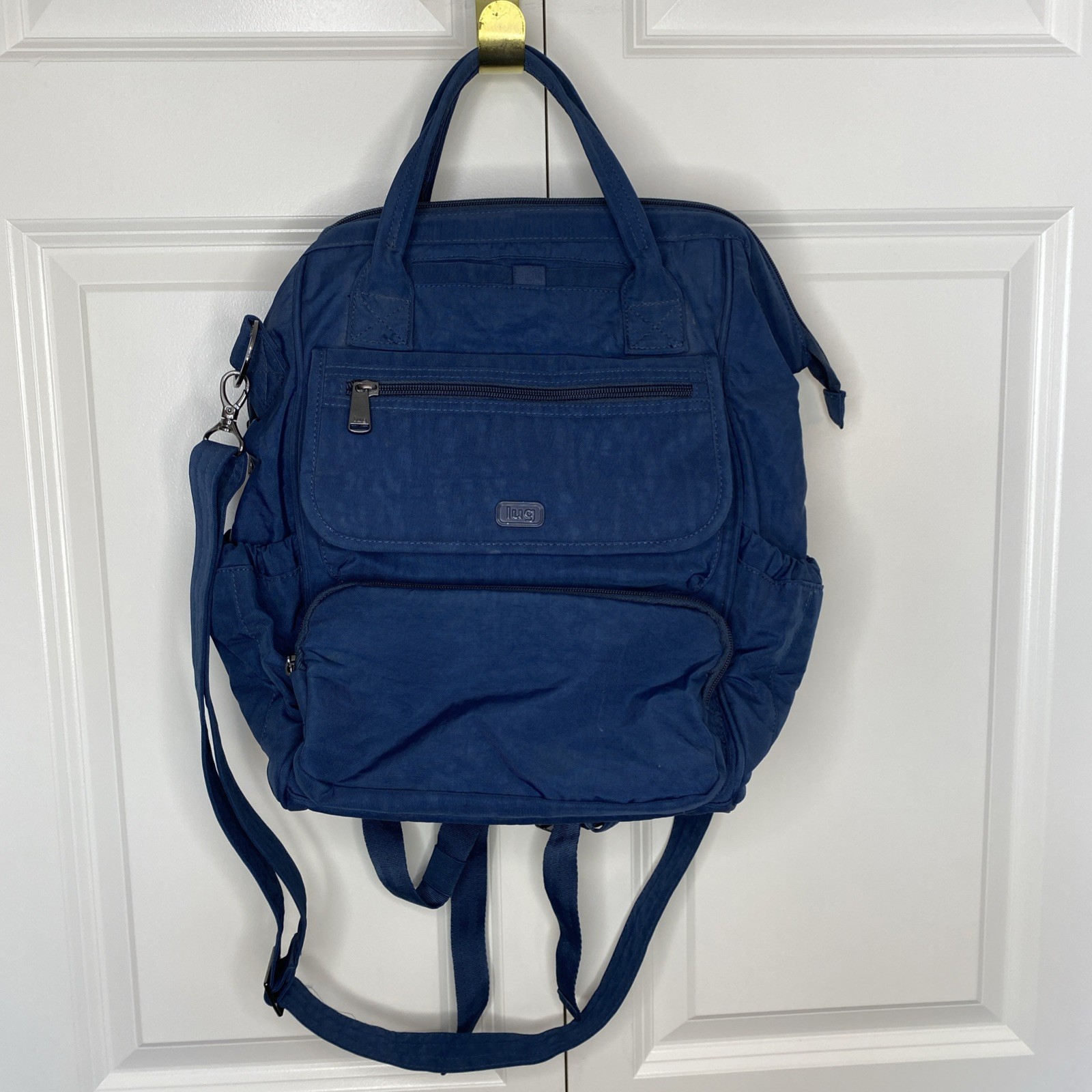 Lug Via 3 in 1 Convertible Teal Nylon Backpack Travel Tote Carry On