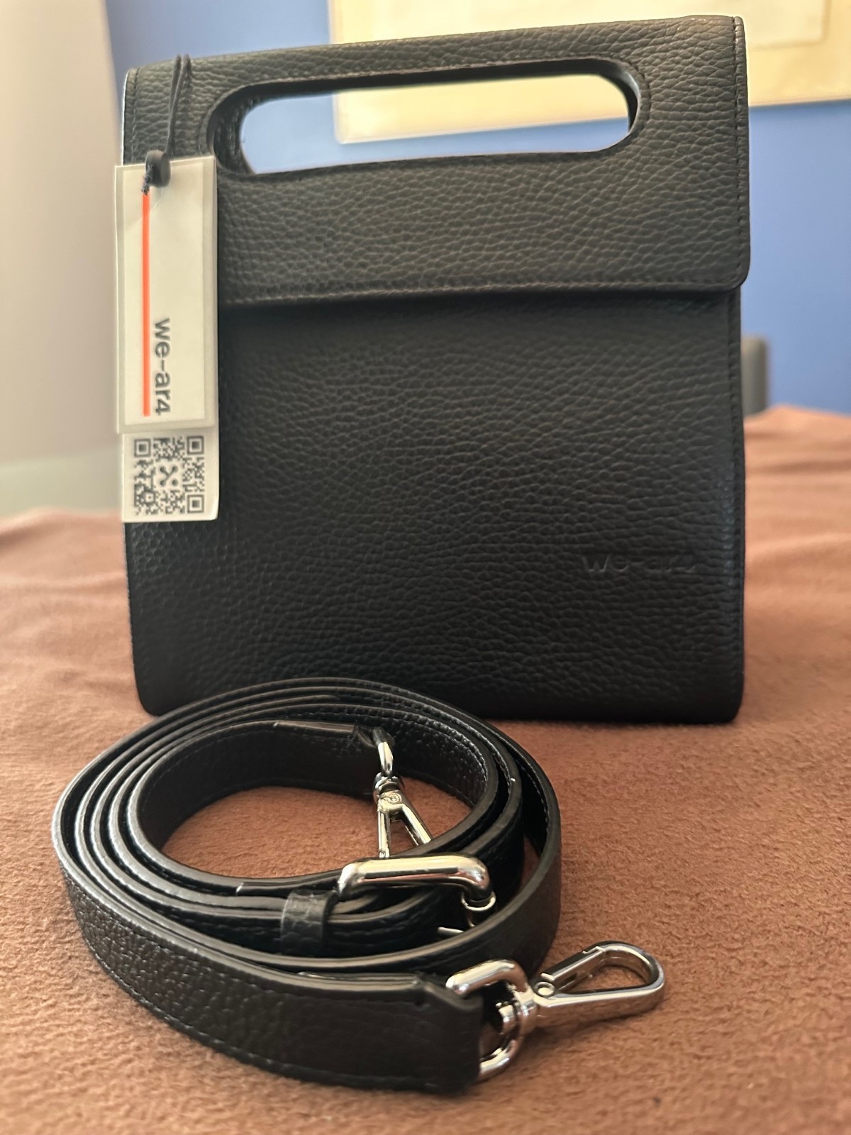 We-ar4 Black Leather THE CANTEEN Handbag