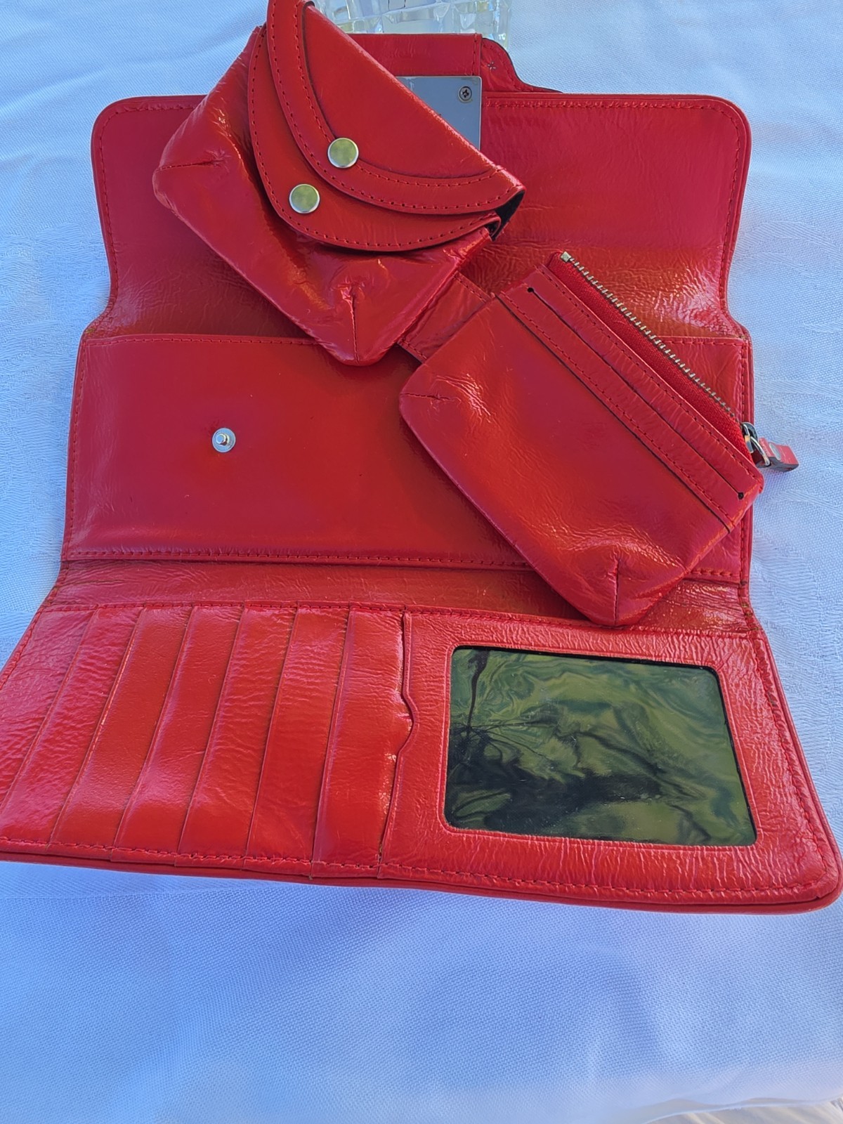Juicy Couture Clutch Vintage Orange Leather Silver Stud Boho 90’s Y2K Grunge