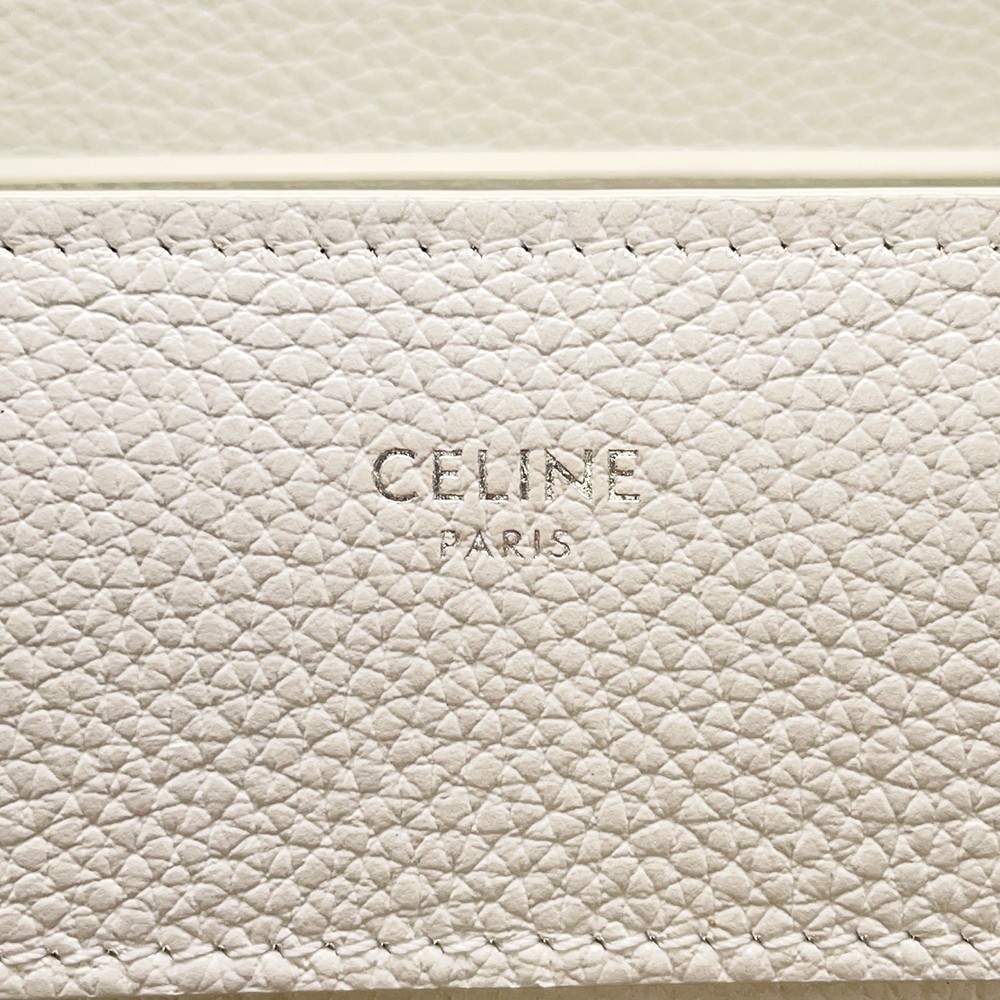 CELINE Luggage Size micro Leather White 189793DRU.09SO