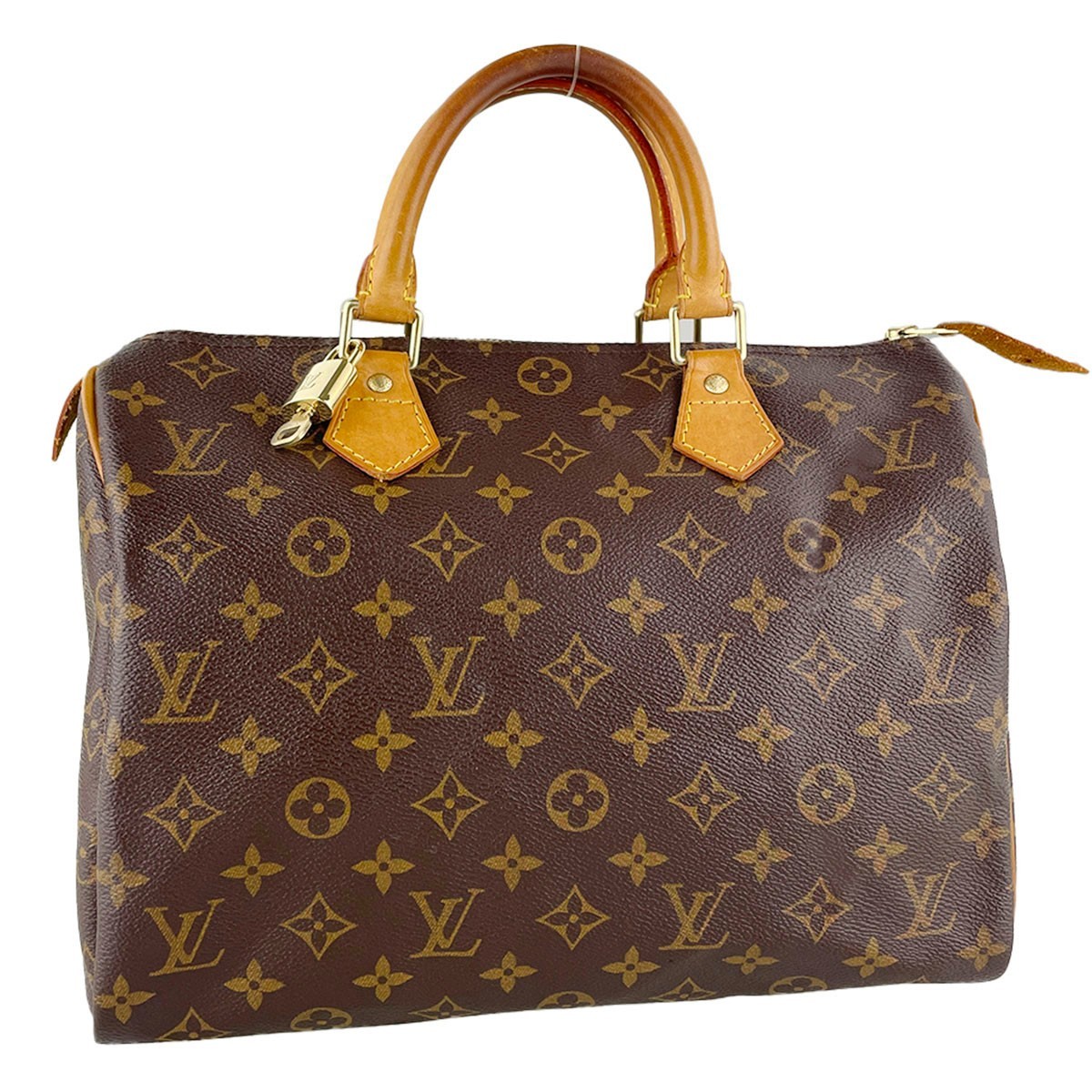 Louis Vuitton Monogram Speedy 30 Leather Fabric Brown Handbag 4299